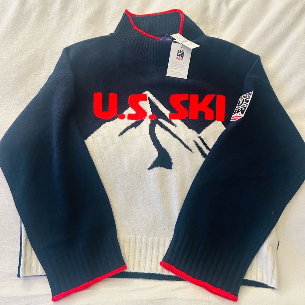 Women’s JCrew 2026 US Ski Team Navy & White Sweater